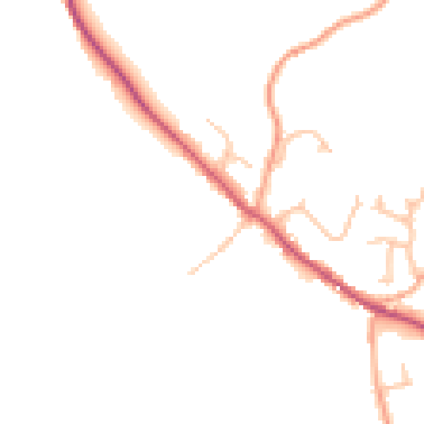 Daytime road noise heatmap for HR1 4NL