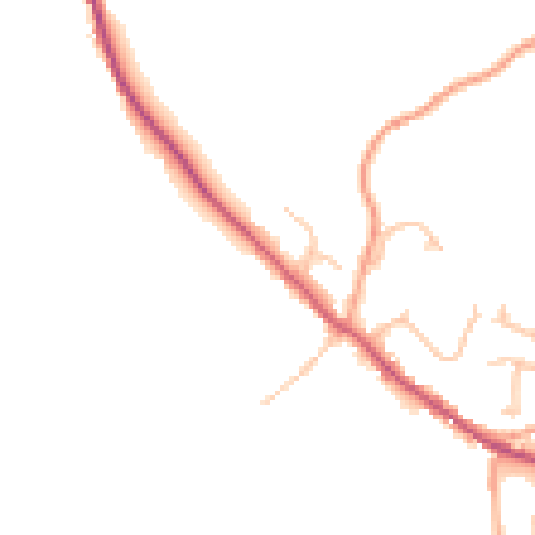 Daytime road noise heatmap for HR1 4NN