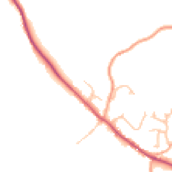 Daytime road noise heatmap for HR1 4NW