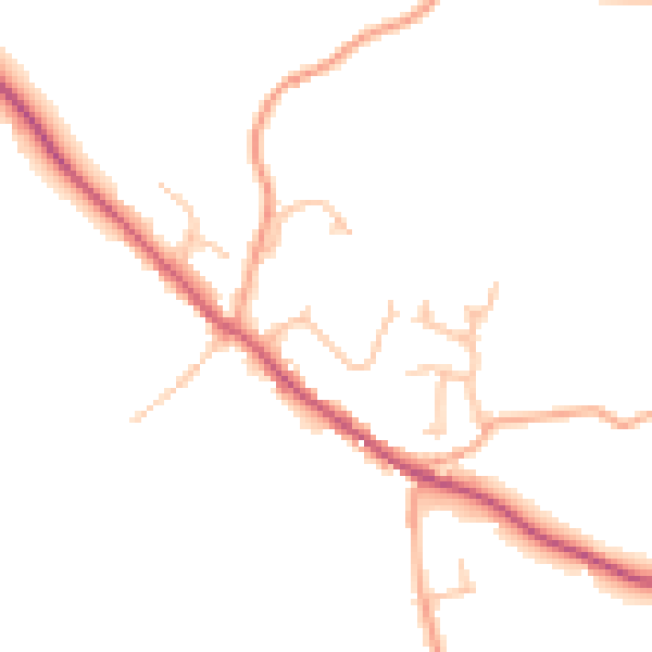 Daytime road noise heatmap for HR1 4NY