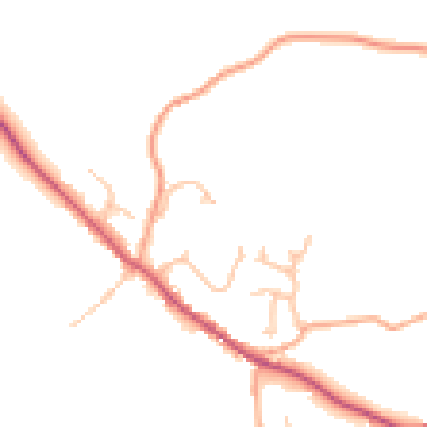 Daytime road noise heatmap for HR1 4PB