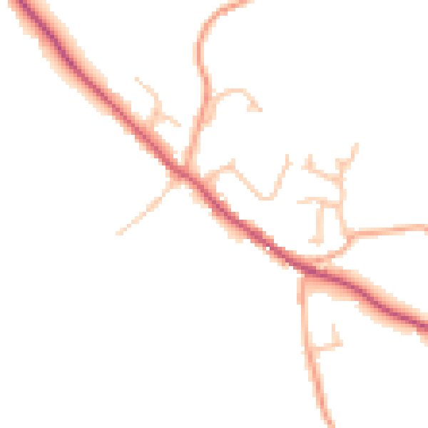 Daytime road noise heatmap for HR1 4PE
