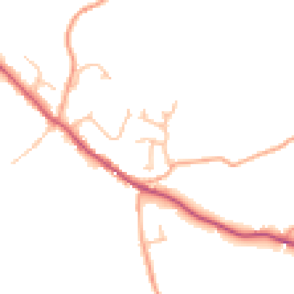 Daytime road noise heatmap for HR1 4PL