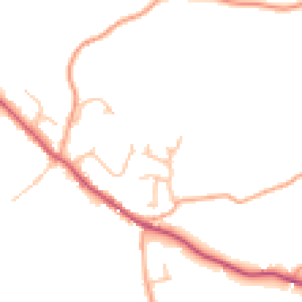 Daytime road noise heatmap for HR1 4PN