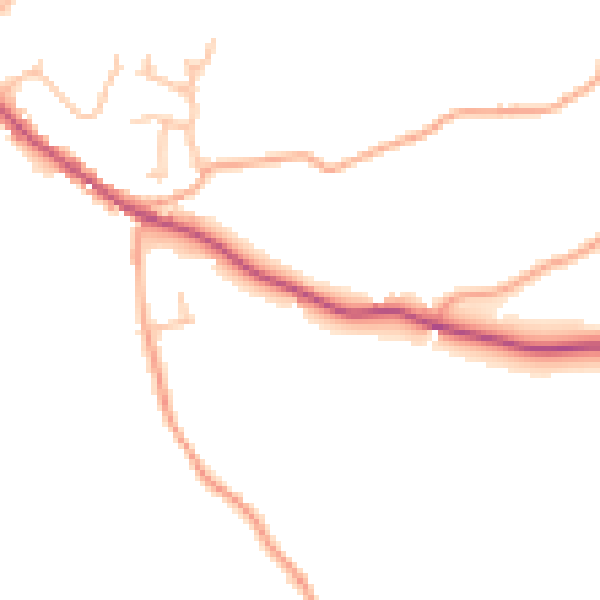 Daytime road noise heatmap for HR1 4PS