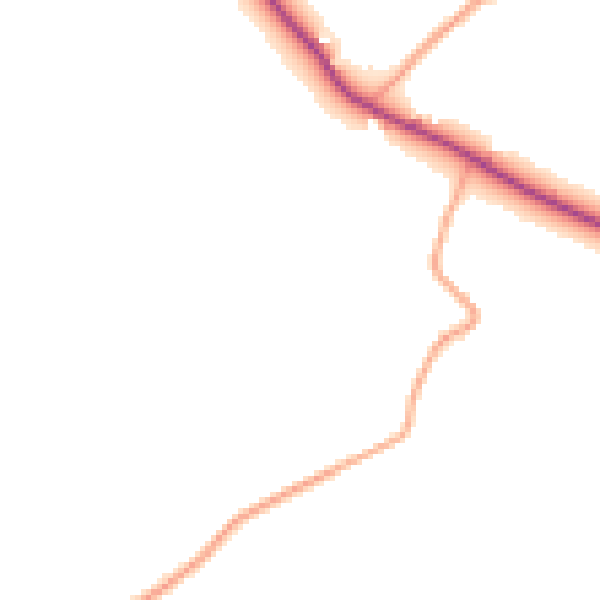 Daytime road noise heatmap for HR1 4SA