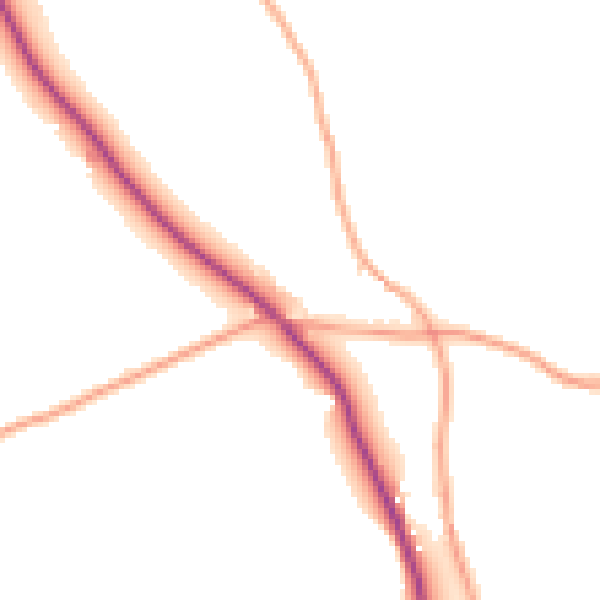 Daytime road noise heatmap for HR1 4TE