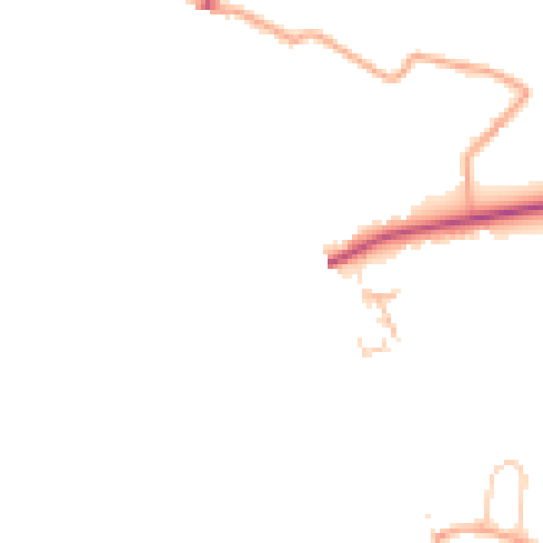 Daytime road noise heatmap for HR3 5AW