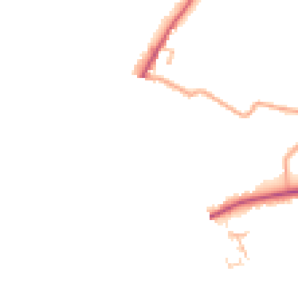 Daytime road noise heatmap for HR3 5AZ