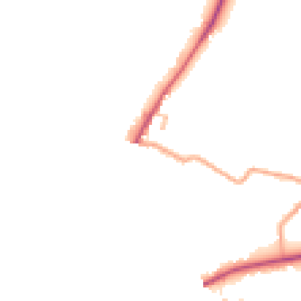 Daytime road noise heatmap for HR3 5BD