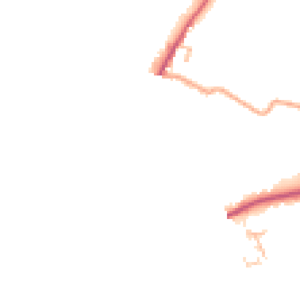 Daytime road noise heatmap for HR3 5BQ