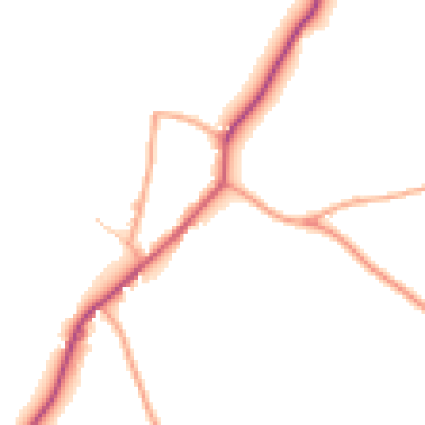 Daytime road noise heatmap for HR3 5FH