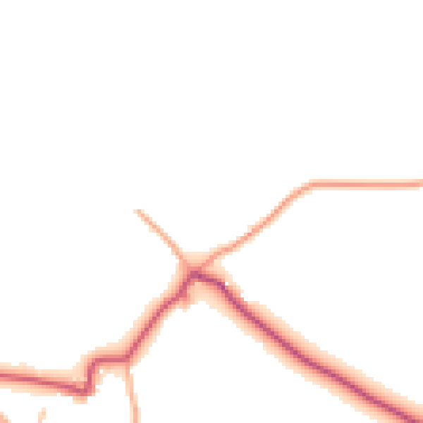 Daytime road noise heatmap for HR3 6AA