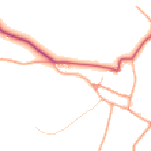 Daytime road noise heatmap for HR3 6AB