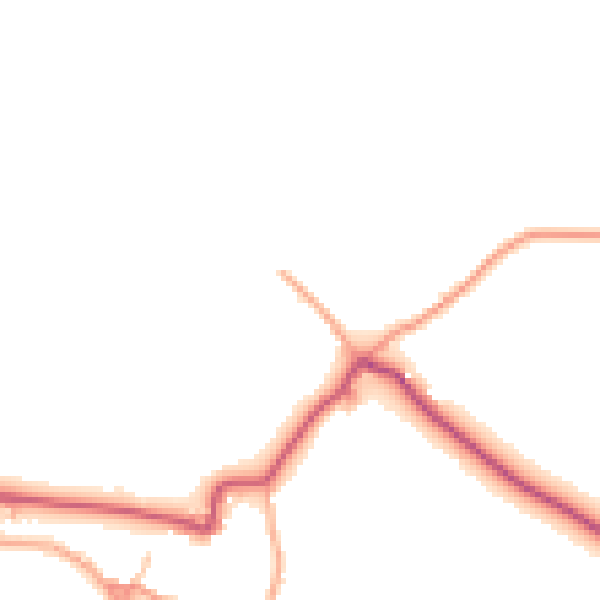 Daytime road noise heatmap for HR3 6AS