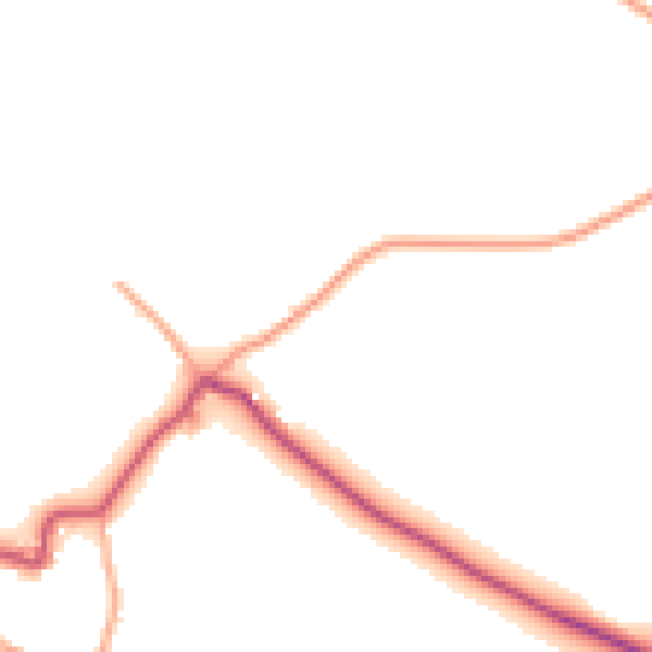 Daytime road noise heatmap for HR3 6AU