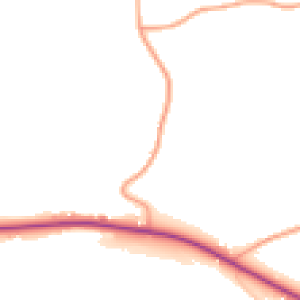 Daytime road noise heatmap for HR3 6HS