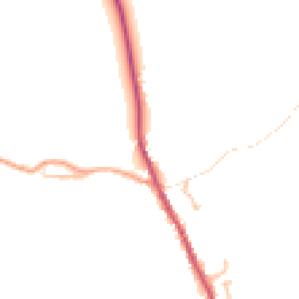 Daytime road noise heatmap for HR3 6PW