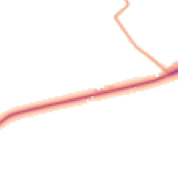 Daytime road noise heatmap for HR3 6QD