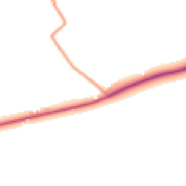 Daytime road noise heatmap for HR3 6QE