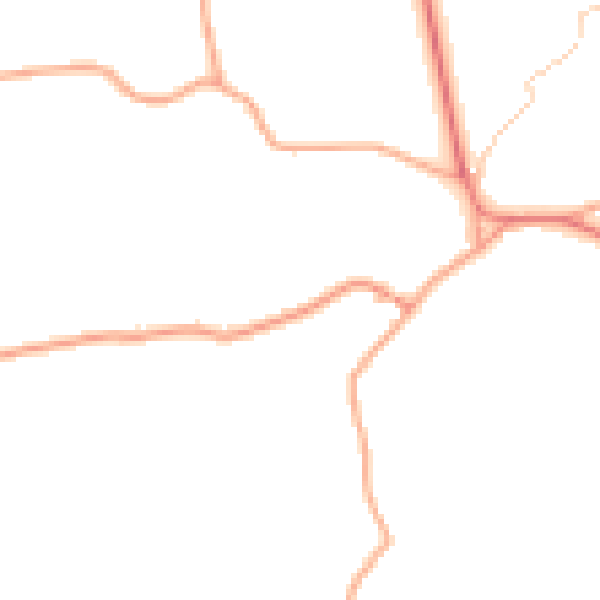 Daytime road noise heatmap for HR3 6QL