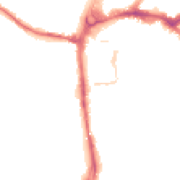 Night-time road noise heatmap for HR4 0AF