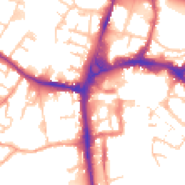 Daytime road noise heatmap for HR4 0AH