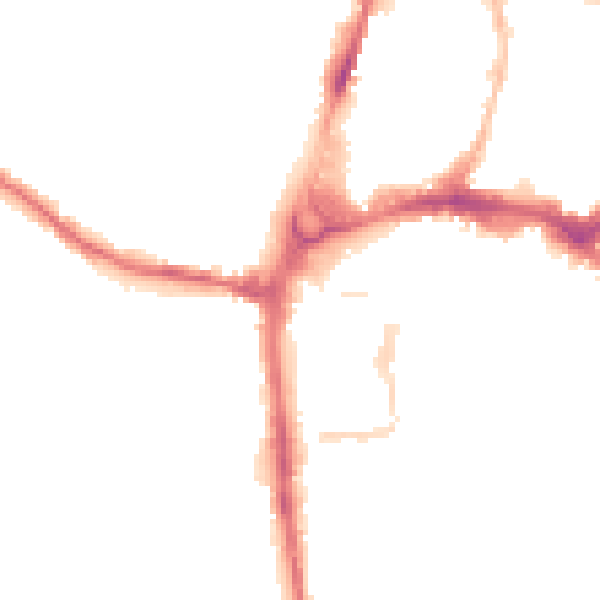 Night-time road noise heatmap for HR4 0AH