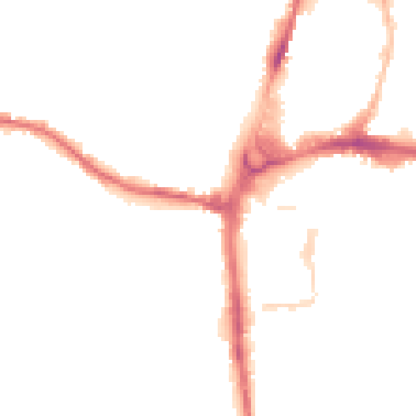 Night-time road noise heatmap for HR4 0AJ