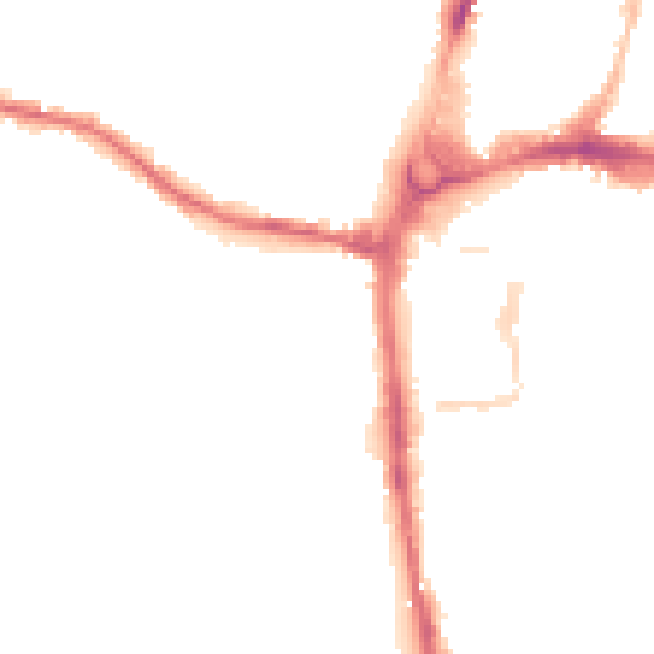 Night-time road noise heatmap for HR4 0AQ
