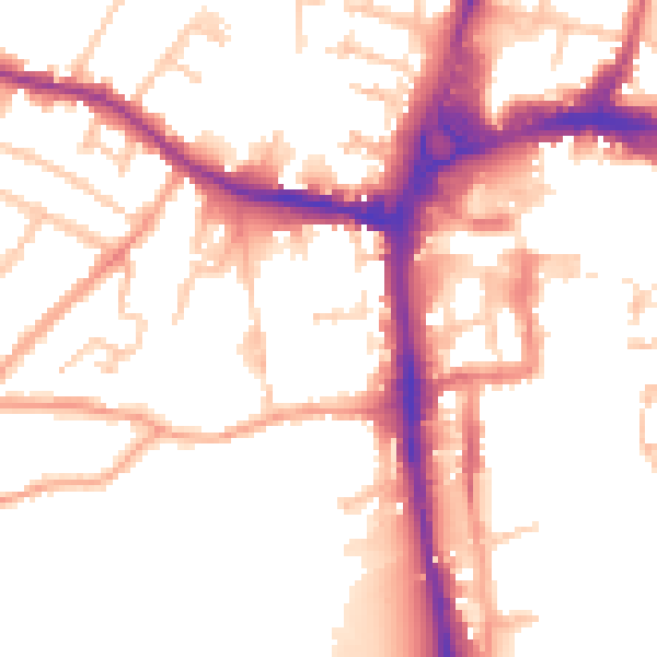 Daytime road noise heatmap for HR4 0AR
