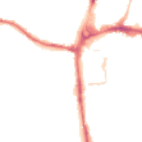 Night-time road noise heatmap for HR4 0AS