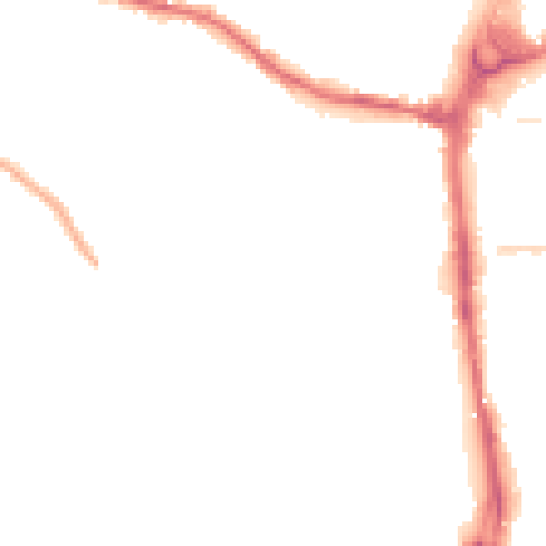 Night-time road noise heatmap for HR4 0AT