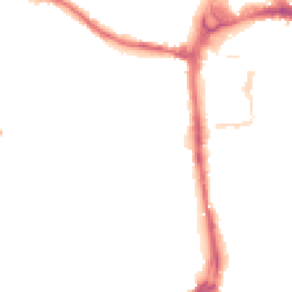 Night-time road noise heatmap for HR4 0AY