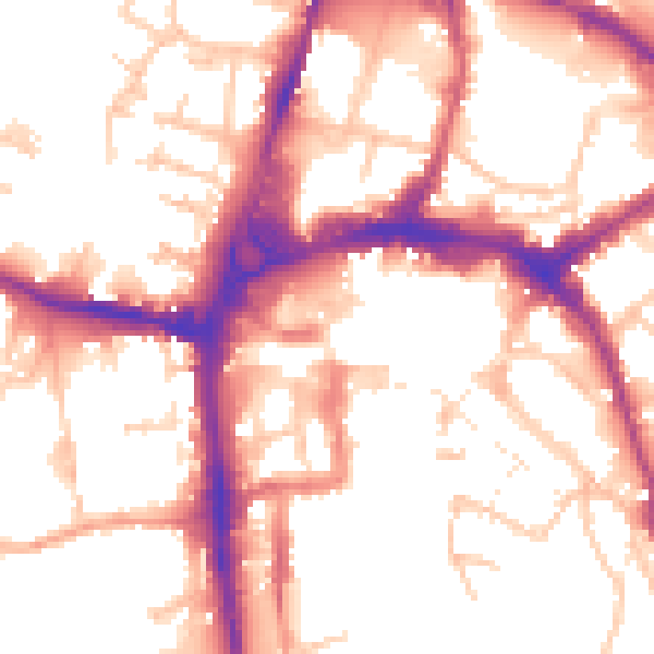Daytime road noise heatmap for HR4 0BA