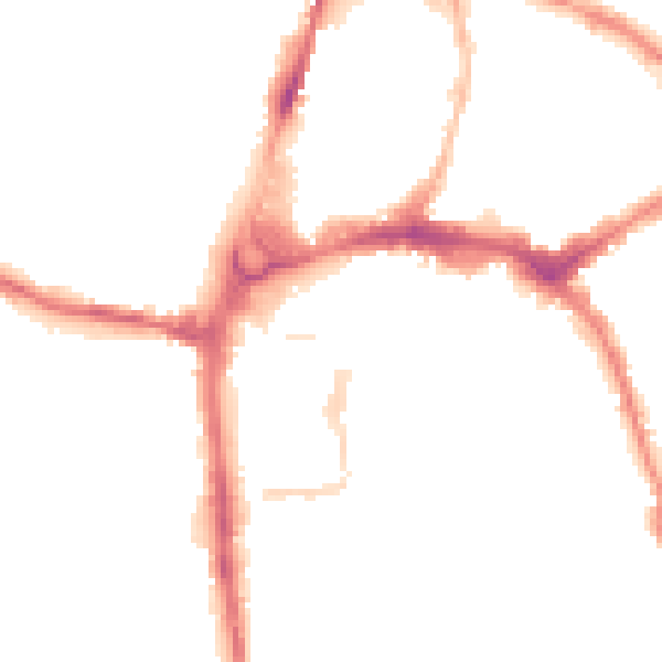 Night-time road noise heatmap for HR4 0BA