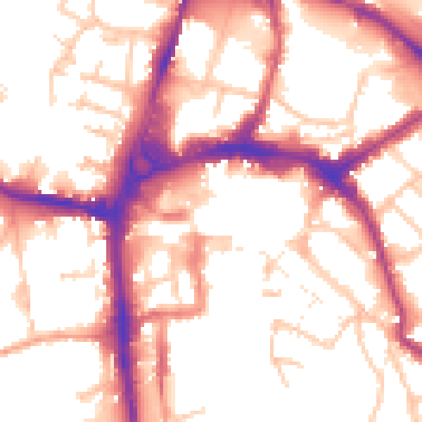 Daytime road noise heatmap for HR4 0BB
