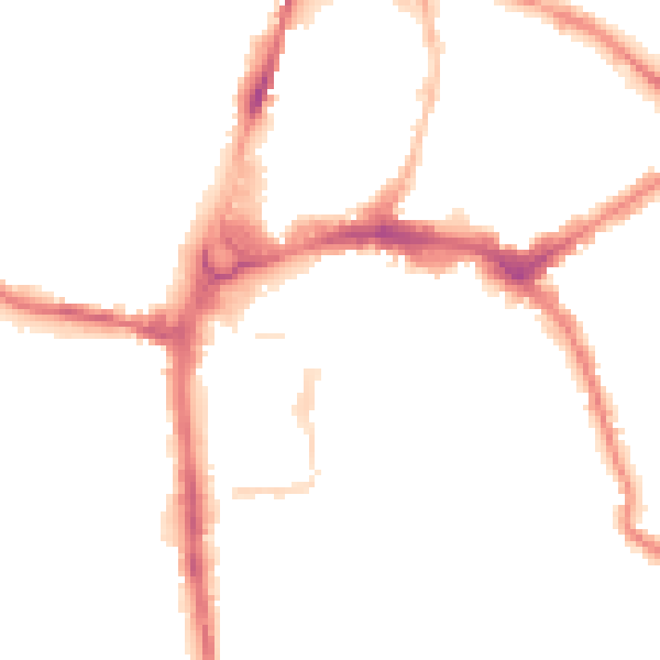 Night-time road noise heatmap for HR4 0BB