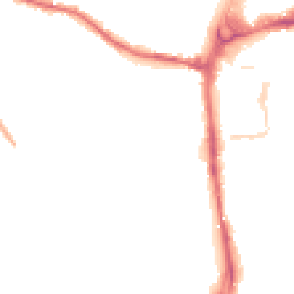 Night-time road noise heatmap for HR4 0BD