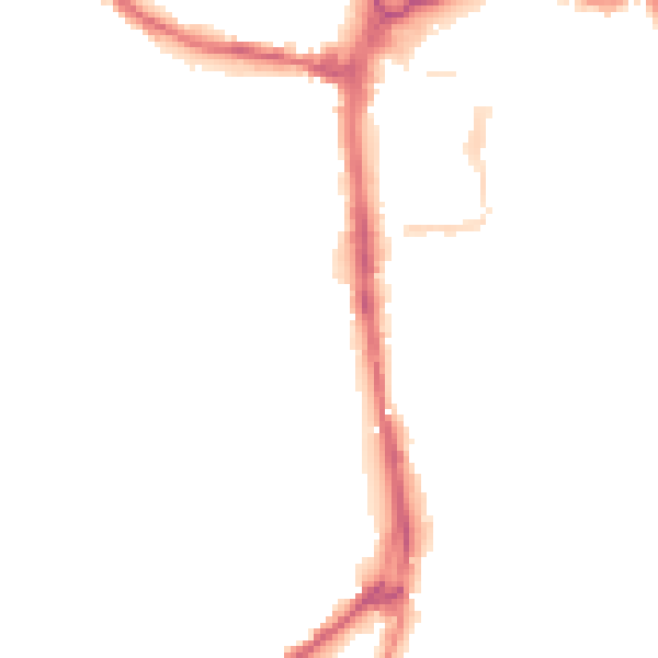 Night-time road noise heatmap for HR4 0BE