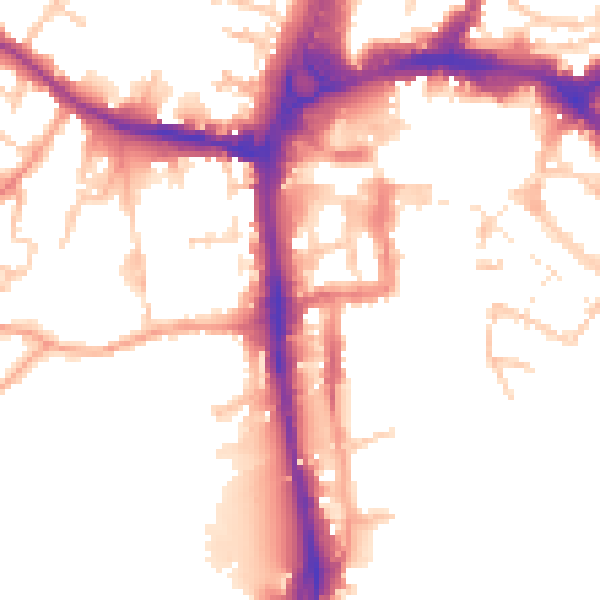 Daytime road noise heatmap for HR4 0BG