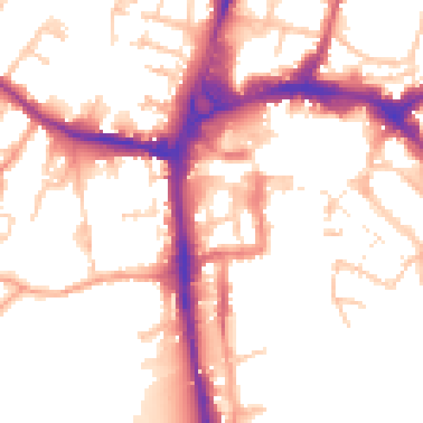 Daytime road noise heatmap for HR4 0BJ
