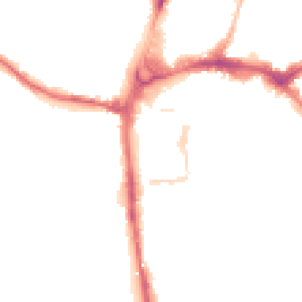 Night-time road noise heatmap for HR4 0BJ