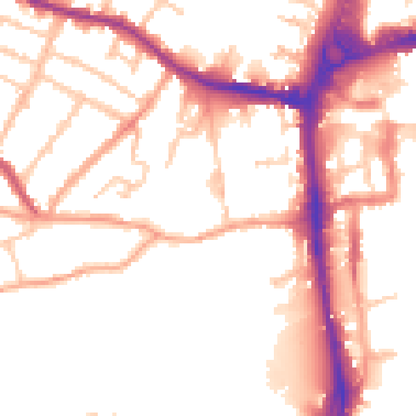 Daytime road noise heatmap for HR4 0BN