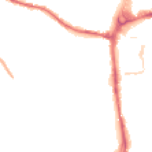 Night-time road noise heatmap for HR4 0BN