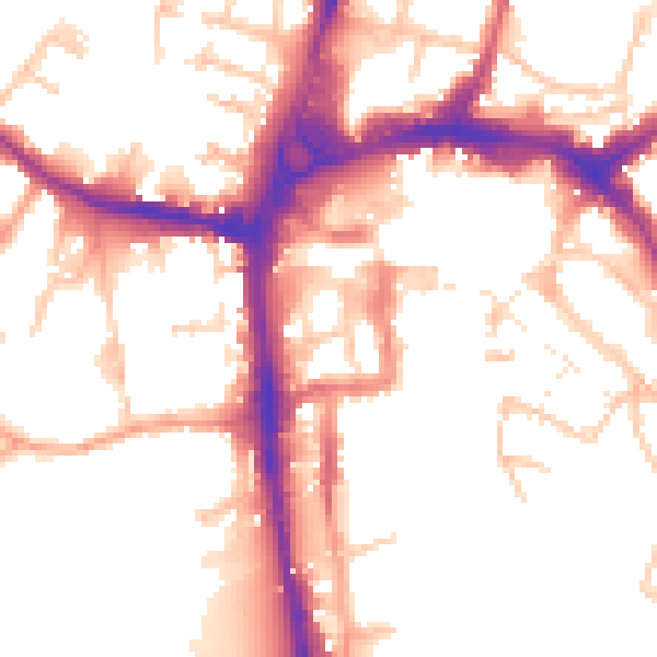 Daytime road noise heatmap for HR4 0BS
