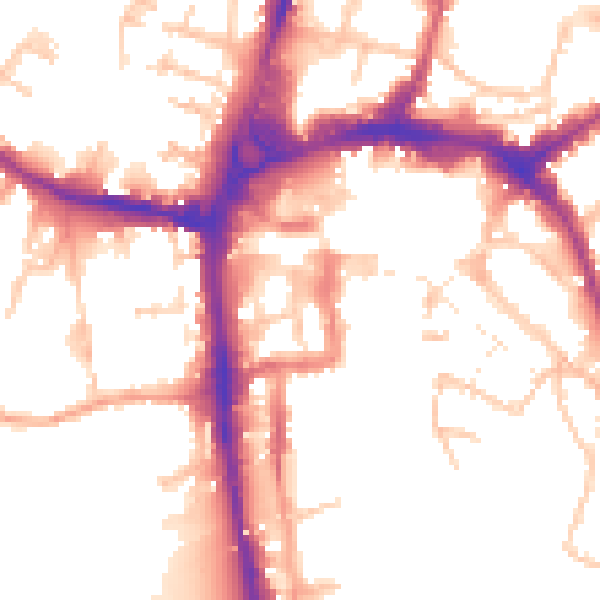 Daytime road noise heatmap for HR4 0BU