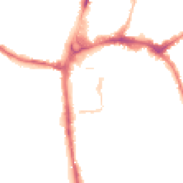 Night-time road noise heatmap for HR4 0BU