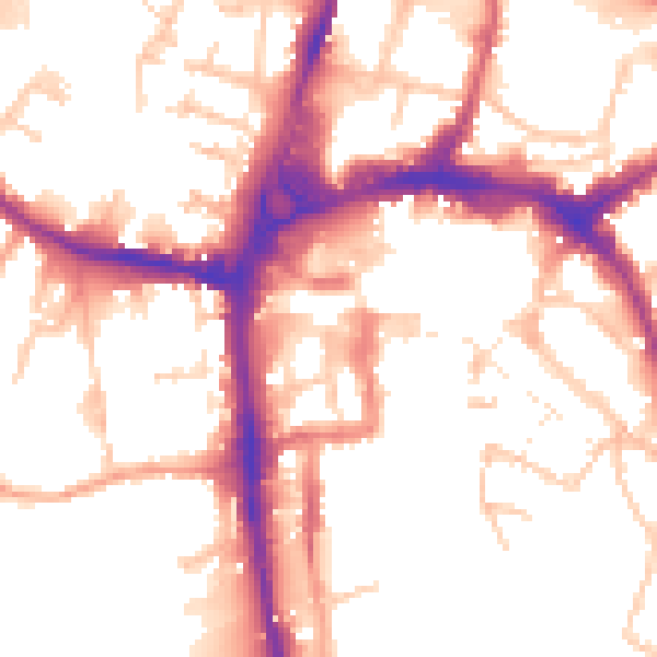 Daytime road noise heatmap for HR4 0BX