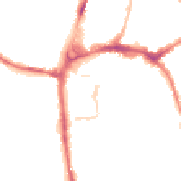 Night-time road noise heatmap for HR4 0BY